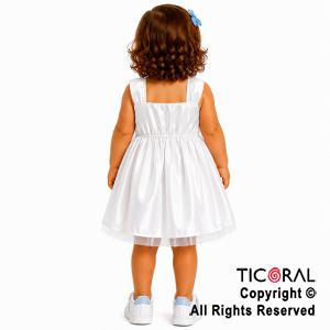 DISFRAZ PRINCESA CORTO CON BRETEL ANCHO BLANCO TALLE 0